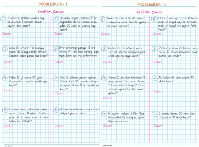 2. Sınıf Çıkarma Problemleri – 1