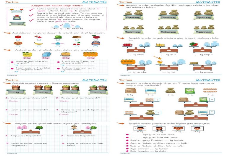 2. Sınıf Matematik Tartma Konu Anlatımı Ve Etkinlikler