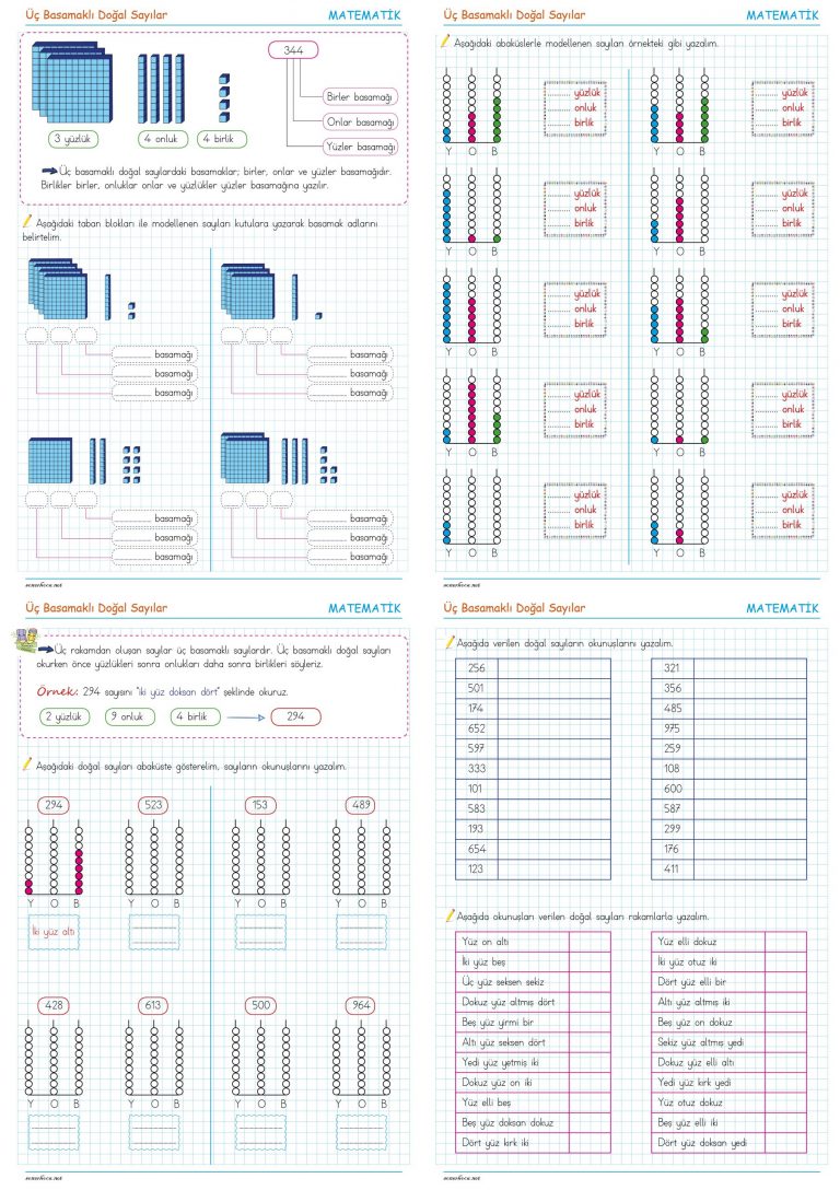 3. Sınıf Doğal Sayılar – 1