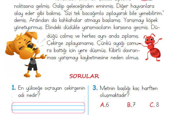 1. Sınıf Okuma Anlama Metni – 27 (yarışma) Pdf Sayfaları