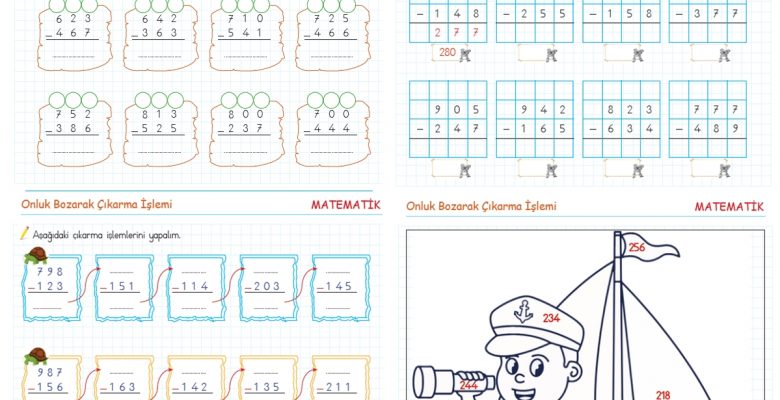 3. Sınıf Onluk Bozarak Çıkarma İşlemi