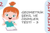 2. Sınıf Geometrik Şekil ve Cisimler Testi – 3 (Zor Seviye)