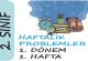 2. Sınıf Haftalık Problemler (1. Dönem 1. Hafta)
