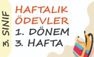3. Sınıf Haftalık Ödev 1. Dönem 3. Hafta