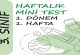 3. Sınıf Haftalık Mini Test (1. Dönem 1. Hafta)
