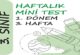 3. Sınıf Haftalık Mini Test (1. Dönem 3. Hafta)