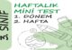 3. Sınıf Haftalık Mini Test (1. Dönem 2. Hafta)