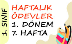 1. Sınıf Haftalık Ödev 1. Dönem 7. Hafta