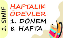 1. Sınıf Haftalık Ödev 1. Dönem 8. Hafta