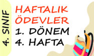 4. Sınıf Haftalık Ödev 1. Dönem 4. Hafta
