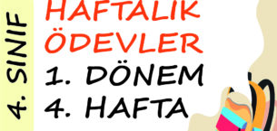 4. Sınıf Haftalık Ödev 1. Dönem 4. Hafta