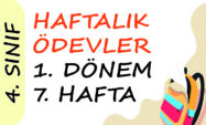 4. Sınıf Haftalık Ödev 1. Dönem 7. Hafta