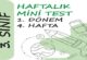 3. Sınıf Haftalık Mini Test (1. Dönem 4. Hafta)