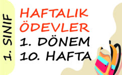 1. Sınıf Haftalık Ödev (1. Dönem 10. Hafta)