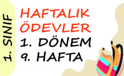 1. Sınıf Haftalık Ödev 1. Dönem 9. Hafta