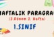 1. Sınıf Haftalık Paragraf (2. Dönem 2. Hafta) – PDF İndir